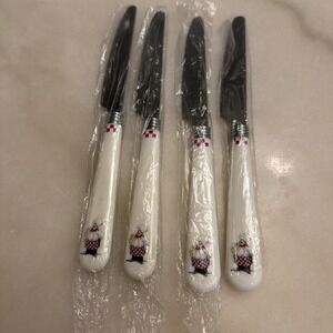 NIP Set of 4 Vintage Alco Fat Chef Flatware - Knives - Plastic Handle Stainless